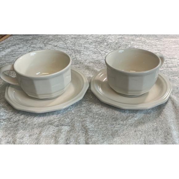 Pfaltzgraff Other - VTG  Set Of 2 Cups & Saucers Pfaltzgraff HERITAGE WHITE Colonial Country Style